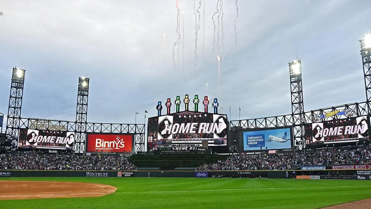 Chicago White Sox third baseman Miguel Vargas hits a home run at Wraith Field