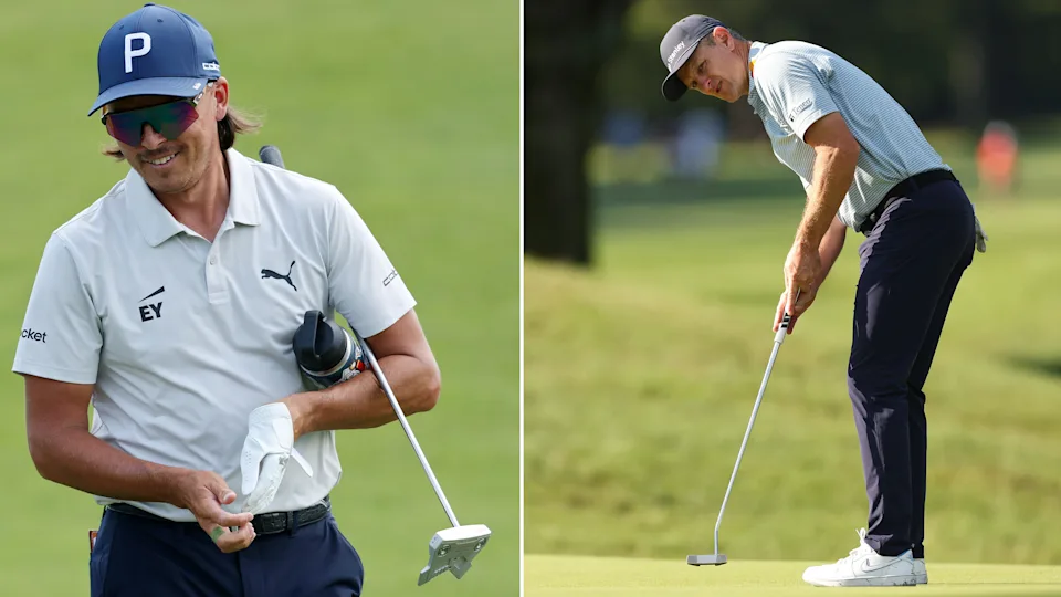 Rickie Fowler and Justin Rose hit the green