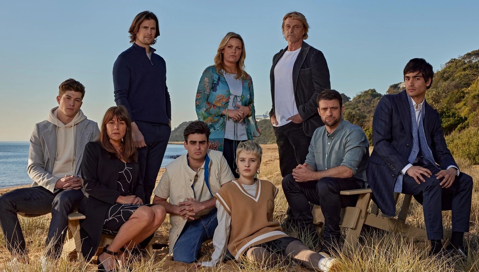 Riptide actors on the beach in Australia
