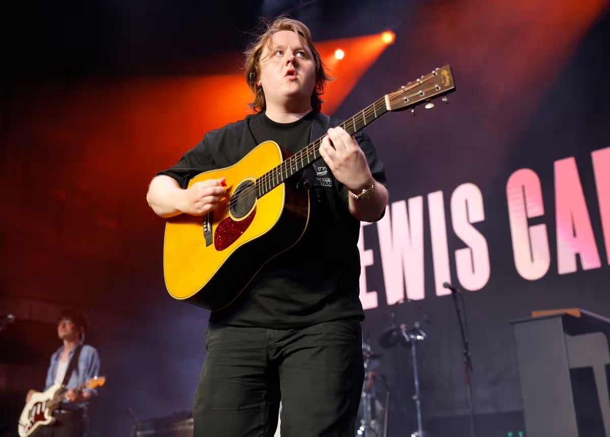 NASHVILLE, TENNESSEE - JULY 10: Singer and songwriter Lewis Capaldi performs on the Skydeck at Assembly Food Hall on July 10, 2025 in Nashville, Tennessee. 
