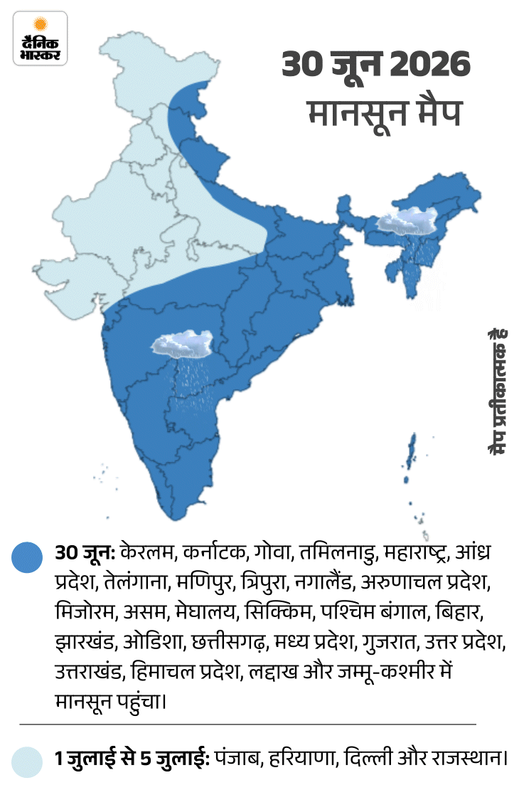 1782834619 264 Monsoon rainfall photo update Mumbai MP UP Rajasthan IMD Rain
