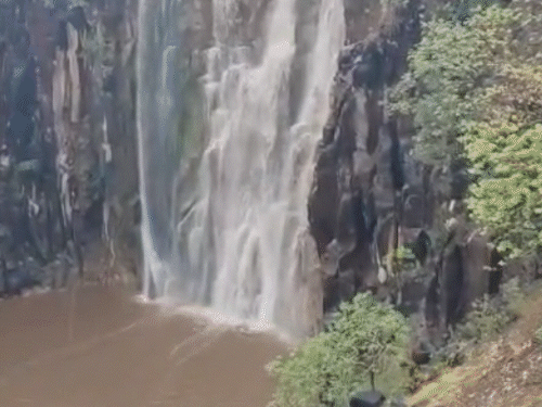 The speed of Patalpani Falls has increased amid heavy rainfall in Mhow, MP.