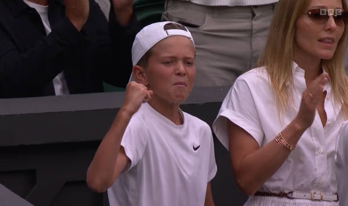 BBC commentator stunned by Wimbledon legend's son in stunning moment 12 Novak Djokovic's son Stefan