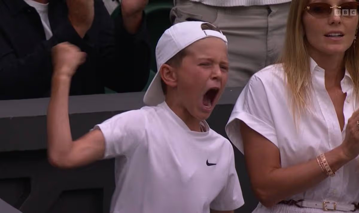BBC commentator stunned by Wimbledon legend's son in stunning moment 13 Novak Djokovic's son Stefan