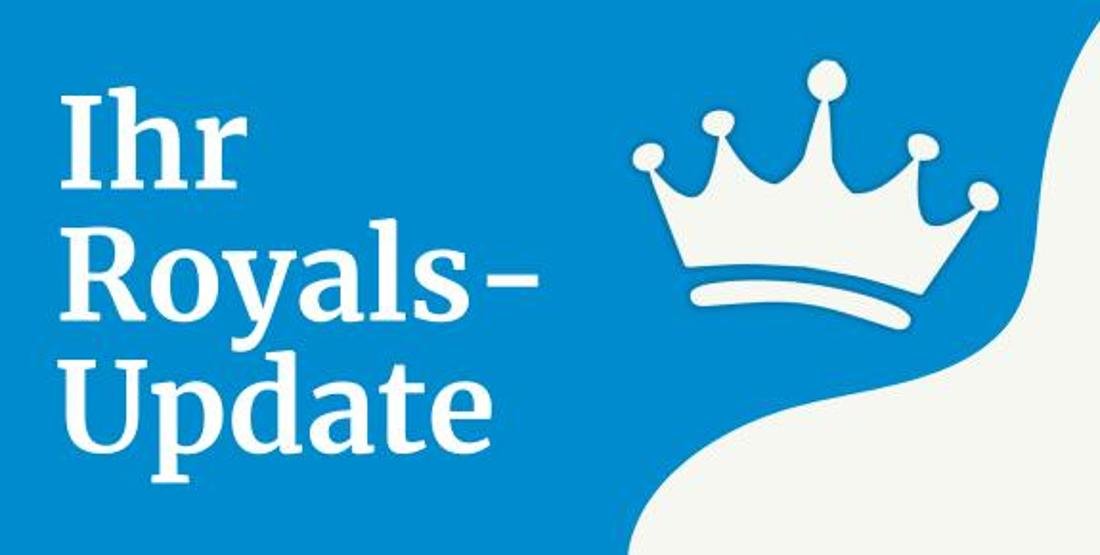The inscription “Your Royals Update” and a stylized crown on a blue background.