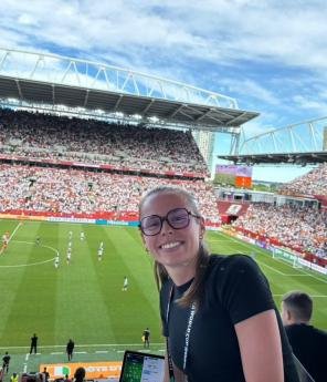 Romana Engehard played her first World Cup match in the Germany-Ivory Coast match.