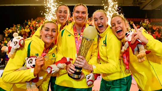 Super Netball Grand Final 2026: Why Mickey Mouse is the real villain of the Melbourne Vixens-Adelaide Thunderbirds decider 22 The Australian Diamonds celebrate winning the 2023 World Championships.