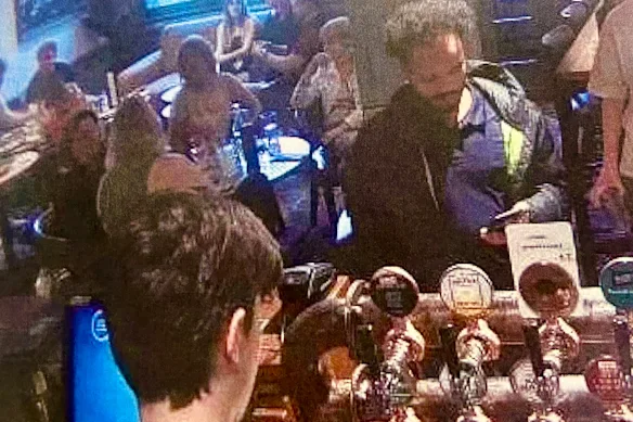 Video surveillance of James at the Orchard Tavern.