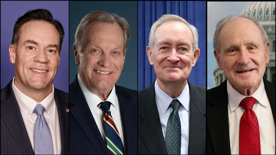 The Congressional Time Capsule celebrates America's 250th anniversary. What Idaho presented 13 Idaho's congressional delegation from left to right: Rep. Russ Fulcher, Rep. Mike Simpson, Sen. Mike Crapo and Sen. Jim Risch. All of them are members of the Republican Party.