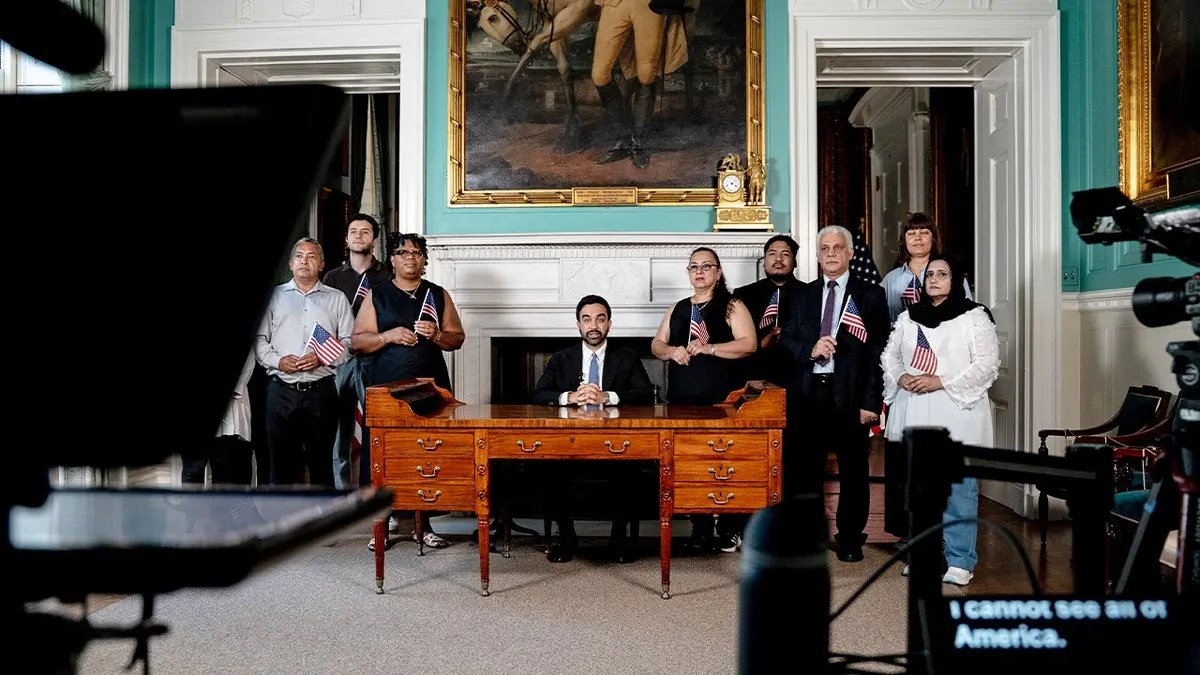 Zohran Mamdani's wife Rama Duwaji skipped the America 250 for a trip to Mallorca 15 New York City Mayor Zohran Mamdani delivers a speech marking the 250th anniversary of the United States of America at New York City Hall, New York, USA, July 3, 2026.