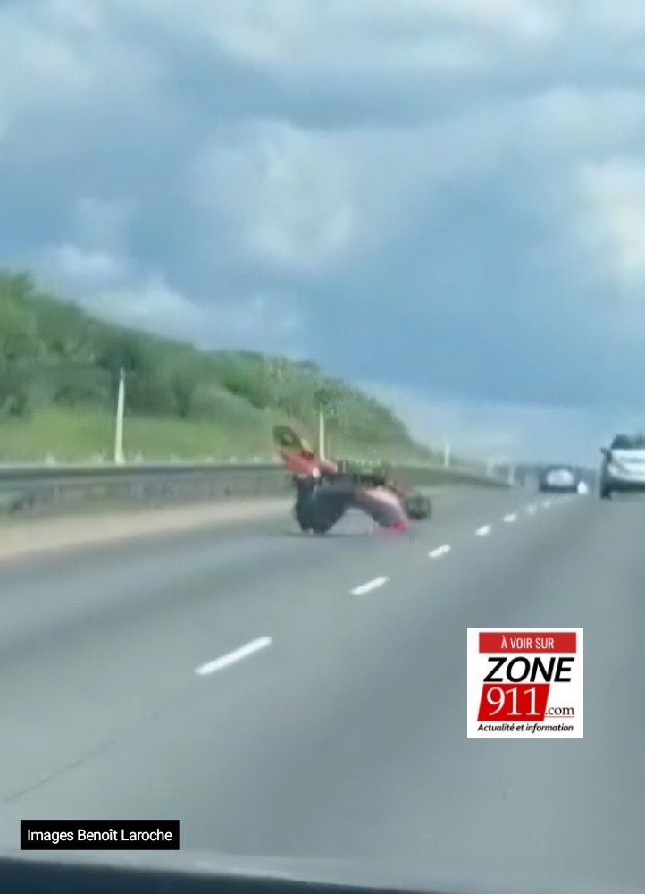 1783345817 101 A motorcyclist lost control on the Laurentian Highway riding on