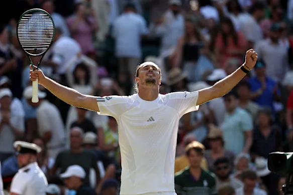 Alexander Zverev reached the quarterfinals of Wimbledon for the first time.
