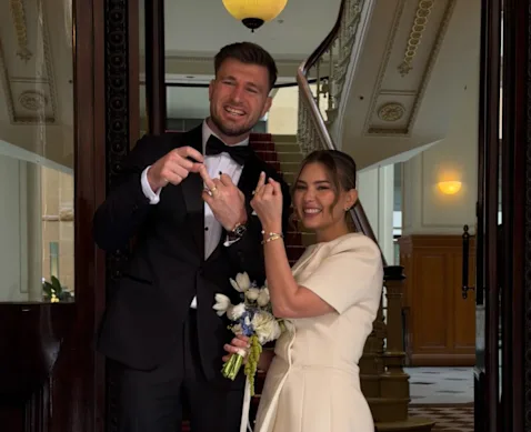 Jai Arrow with his new bride Berina.