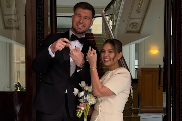 Jai Arrow with his new bride Berina.