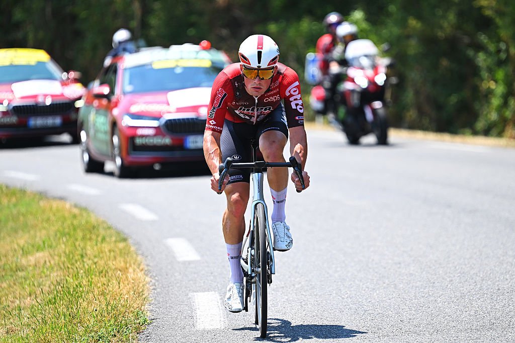 Tour de France: Olav Kooi shines on debut with stage 5 victory in Pau 19 LANNEMEZAN, FRANCE - JULY 8: Baptiste Weistroffer of France and the Lotto Intermarche team attack during the 113th Tour de France 2026 Stage 5, 158.3 km stage from Lannemezant to Pau / #UCIWT / on July 8, 2026 in Lannemezan, France. (Photo by Tim de Vale/Getty Images)