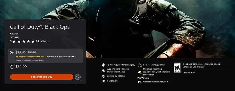 Call of Duty: Black Ops 1 and 2 are available now on PS5, PS Plus members get 50% off 13 Call of Duty: Black Ops 1 + 2 PS5 PS4 2