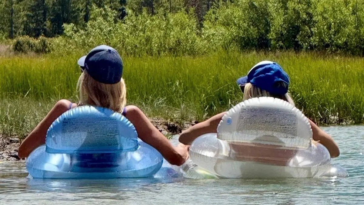 Ali Larter Celebrates the Fourth of July with a Mountain Getaway in Idaho 19 Ali Larter relaxes on an inflatable float with a friend as they drift through the water during a Fourth of July mountain getaway.