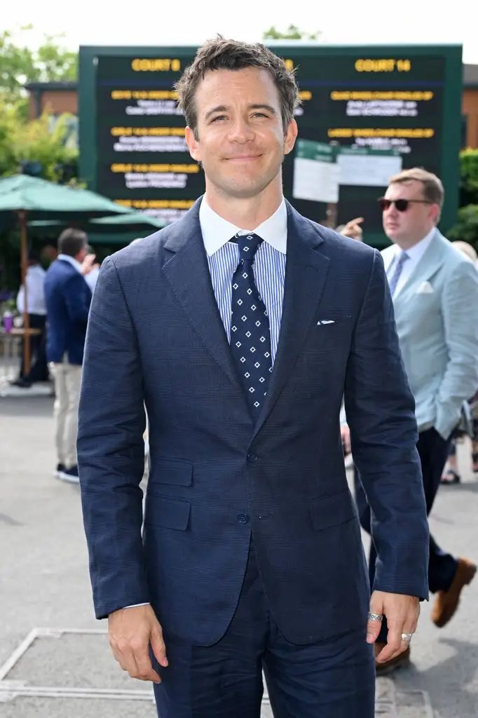 Luke Thompson wears Ralph Lauren to attend the twelfth day of Wimbledon. 
