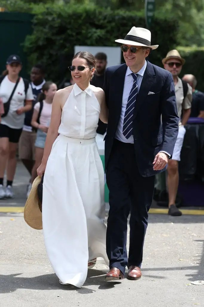 Felicity Jones attends Day 12 of the 2026 Wimbledon Tennis Championships.