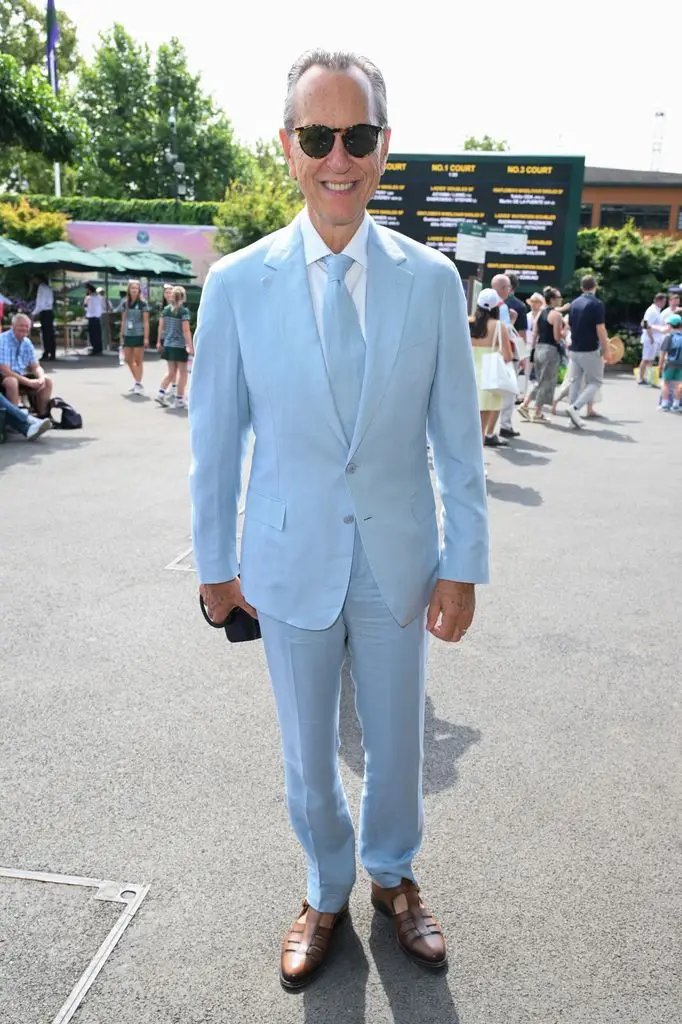Wimbledon 2026 Day 12: Keira Knightley, Rami Malek and Lesley Manville lead men's semi-final 44 Richard Grant in a blue suit at Wimbledon