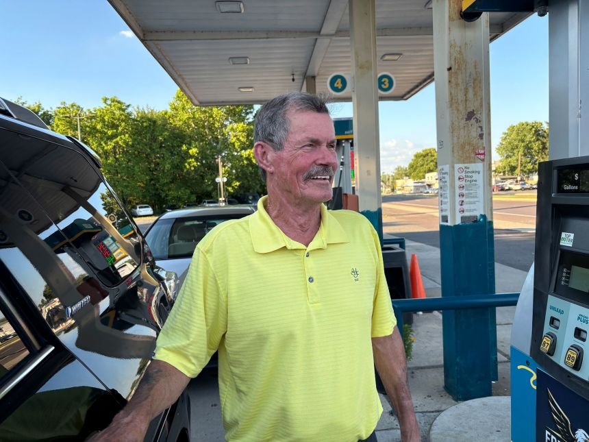 James Lymer was thrilled that he saved about $8 by filling up his SUV with 16 gallons of gas Wednesday night in Bristol, Pennsylvania.