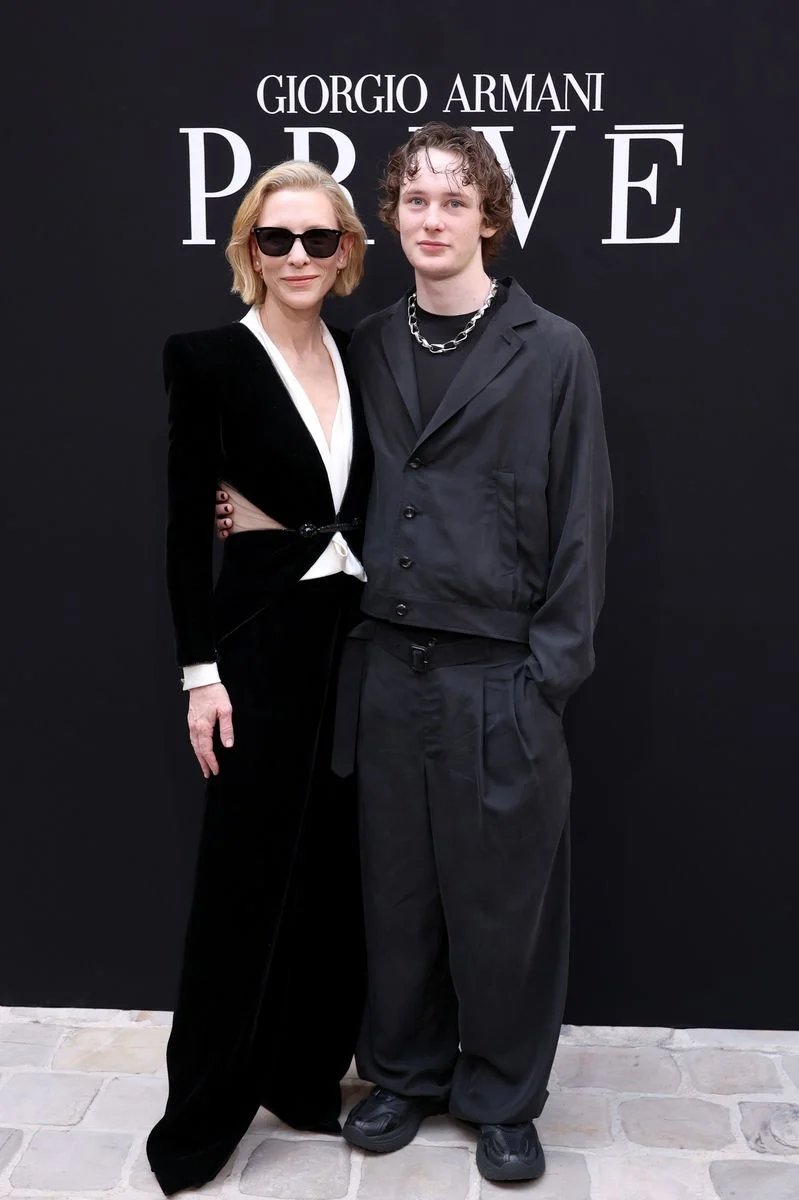 Cate Blanchett and Ignatius Martin at the Giorgio Armani Privé Haute Couture show in Paris.