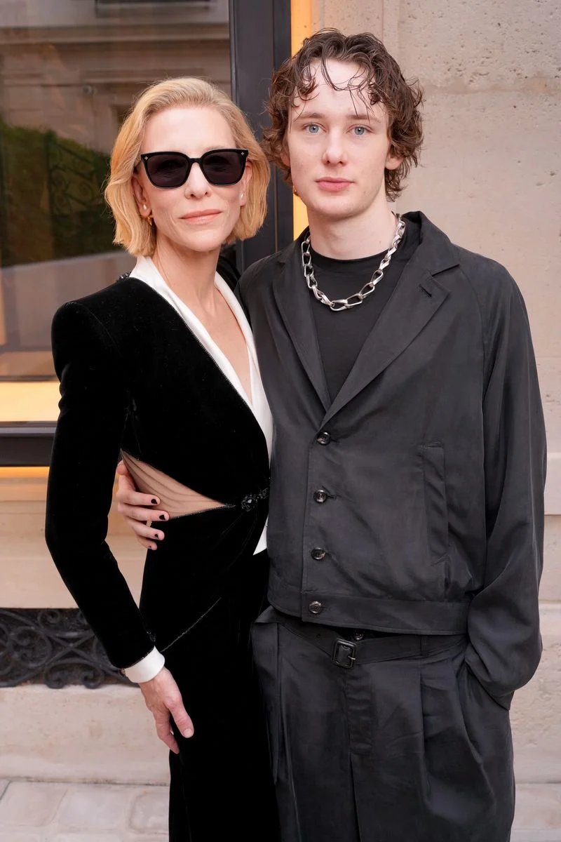 Cate Blanchett and Ignatius Martin at the Giorgio Armani Privé Haute Couture show in Paris.