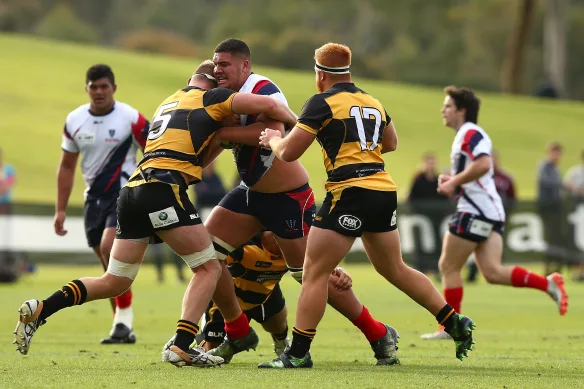 Meafu with the Melbourne Rising team in the NRC, 2017.