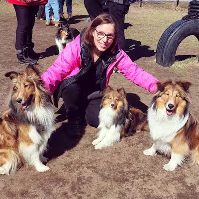 Farmer bitten twice by ticks carrying Lyme disease 16 Veronique Loiseau with dogs. Photo by Véronique Loiseau