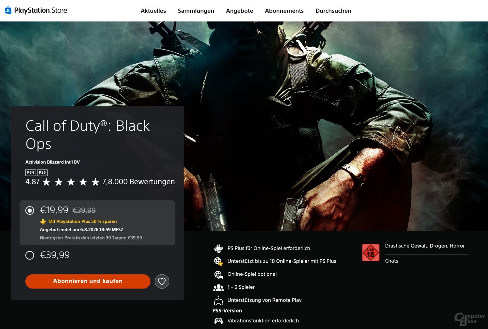Old game, new price: Black Ops should actually cost 40 euros
