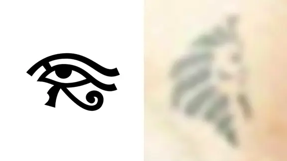 Jutta Schultz has these tattoos. | Magdeburg police station Jutta Schulz has disappeared (tattoo of the eyes of Horus, the sun god)