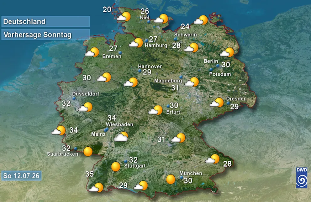 The weather on Sunday will rise to 34 degrees: The new week will be even hotter | News 14 Sunday will be mostly sunny and hot.