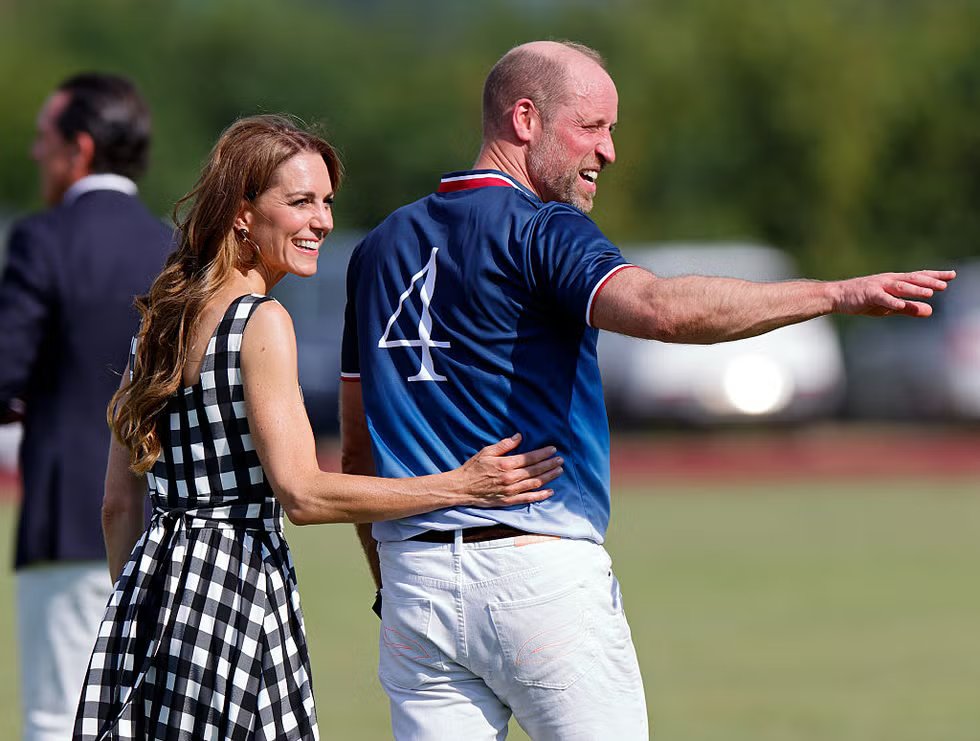 Windsor, England, July 10: (Publication prohibited in UK newspapers within 24 hours of date and time set) Catherine, Princess of Wales and Prince William, Prince of Wales attend the 2026 DMMI Royal Charity Polo Cup (during which Prince William played for the US polo team) in the Castle grounds, Guards Polo Club, Flemish Farm, July 10, 2026 at Windsor, England. (photo by Max Mumby/indigo/getty images)