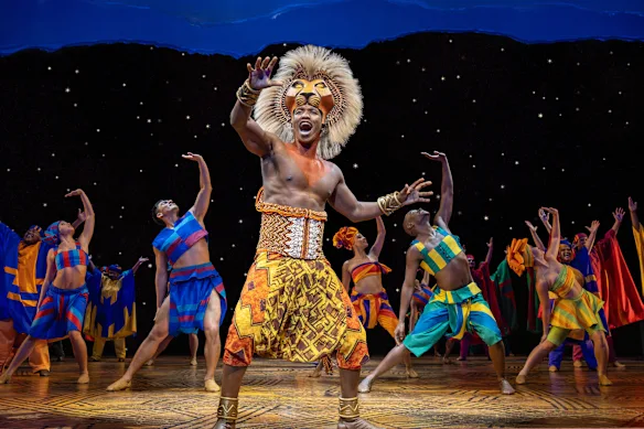 Aphiwe Nyezi plays Simba in The Lion King. The musical returns to Brisbane for an extended run in November.
