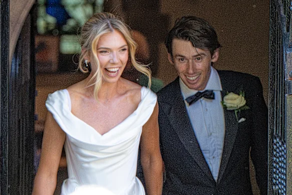 Katie Boulter and Alex de Minaur are beaming after tying the knot.