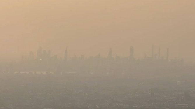 Smoke from Canadian wildfires has spread haze and hazardous air quality to the Northeast Great Lakes 17 This image shows hazy skies over New York City as smoke from wildfires from Canada rises into the United States on August 4, 2025.