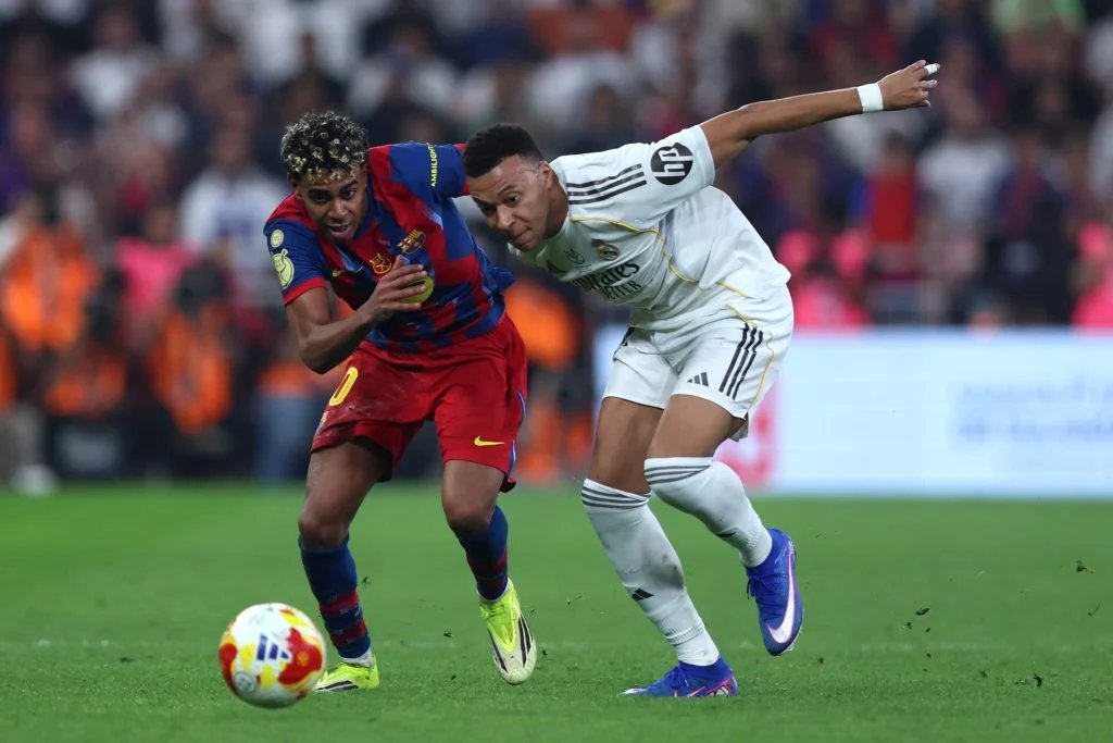 Lamin Yamal and Kylian Mbappe