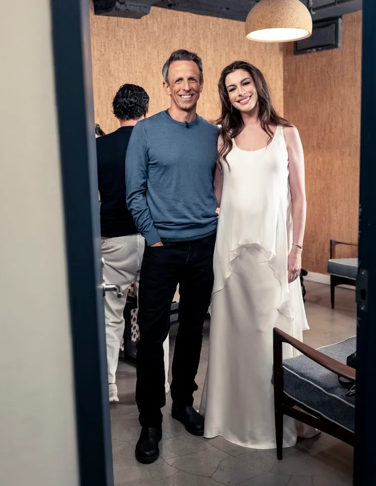 Seth Meyers and Anne Hathaway, July 13, 2026. Photo: Getty Images