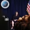 Supreme Court Justice Amy Coney Barrett speaks at the Reagan Library on September 9, 2025 in Simi Valley, California. Barrett discussed and signed copies of her new book, “Listening to the Law: Reflections on the Court and the Constitution.”