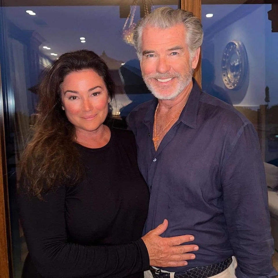 Pierce Brosnan and his wife Keely Shaye Brosnan pose for a photo while celebrating Father's Day, posted on Instagram.