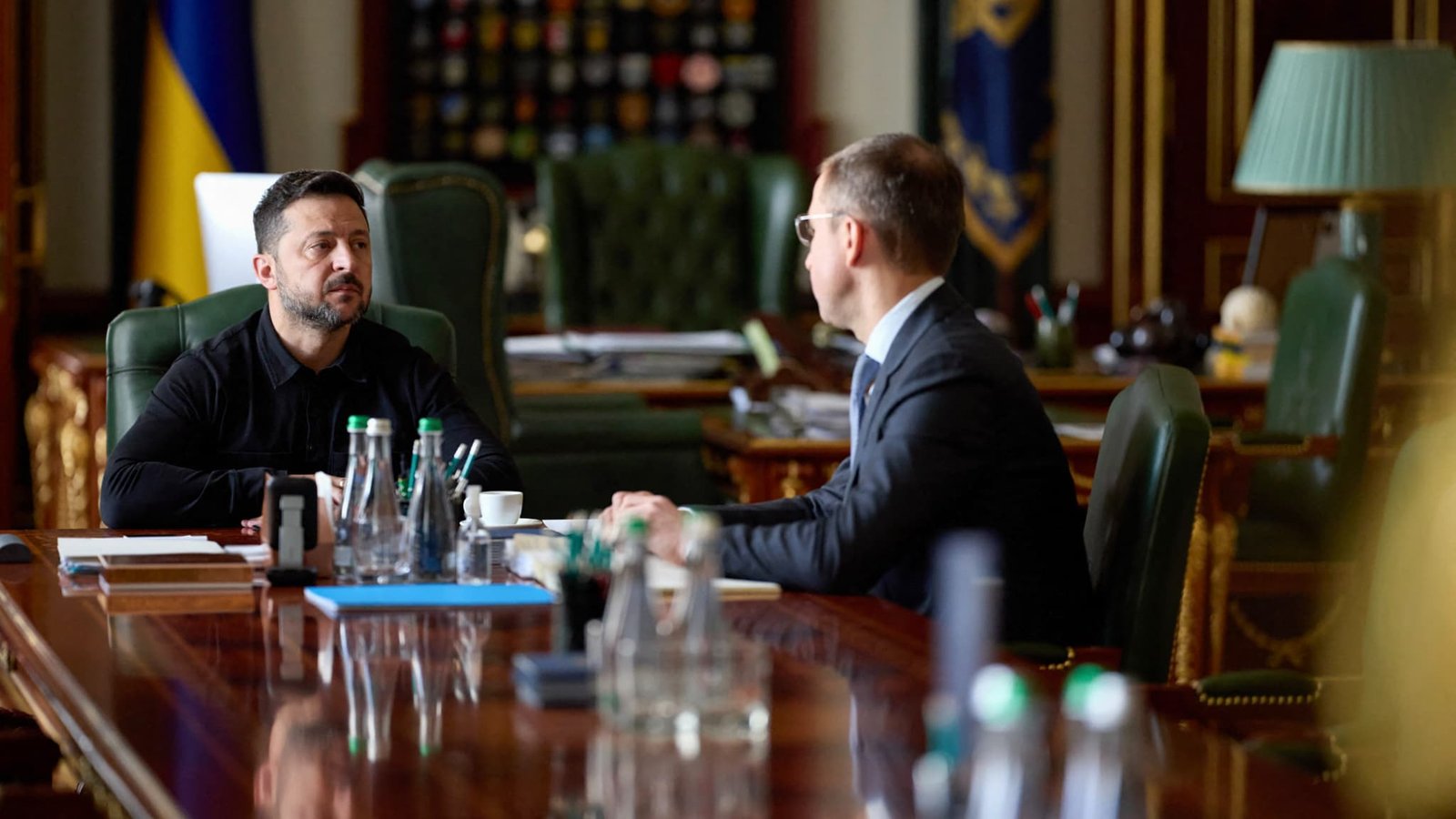 President of Ukraine Vladimir Zelensky and Prime Minister of Ukraine Sergei Koretsky during a meeting in Kyiv on July 17, 2026.