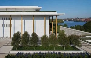 The John F. Kennedy Center for the Performing Arts opened in 1971 and inspired Governor Arch A. Moore Jr. and arts activist Norman L. Fagan when they envisioned a state cultural center that would celebrate the history, arts and heritage of West Virginia. (Photo courtesy of the Kennedy Center)