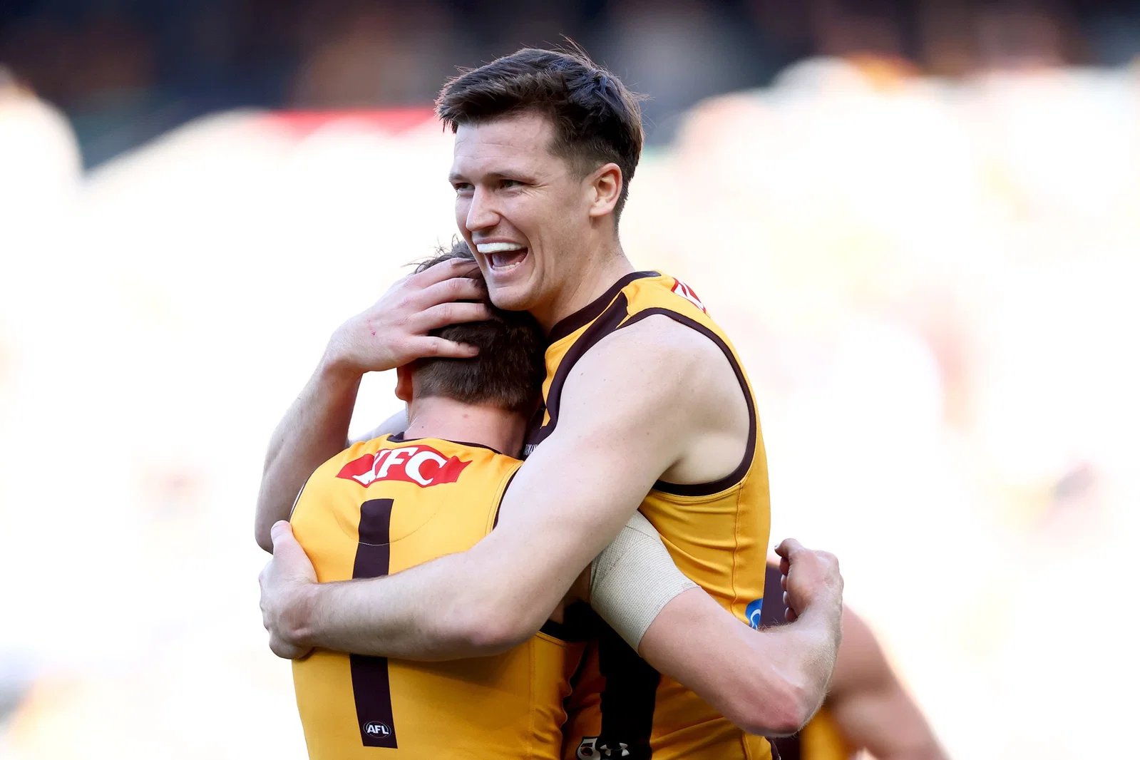 Mitch Lewis scored three goals in the first quarter as Hawthorn led by 29 points.