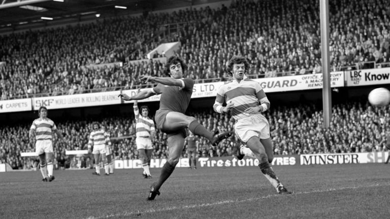 Liverpool striker Kevin Keegan during the match against QPR