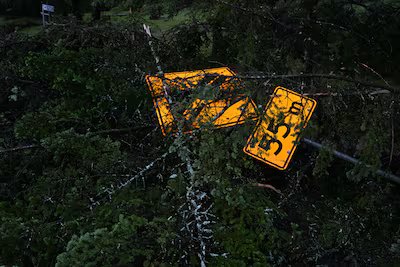 Signs are also down for a possible tornado in Harrington.