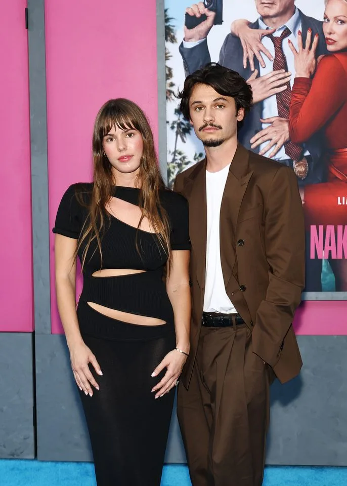 Paula Brass and Dylan Jagger Lee at the premiere of The Naked Gun, July 28, 2025. Photo: Getty Images