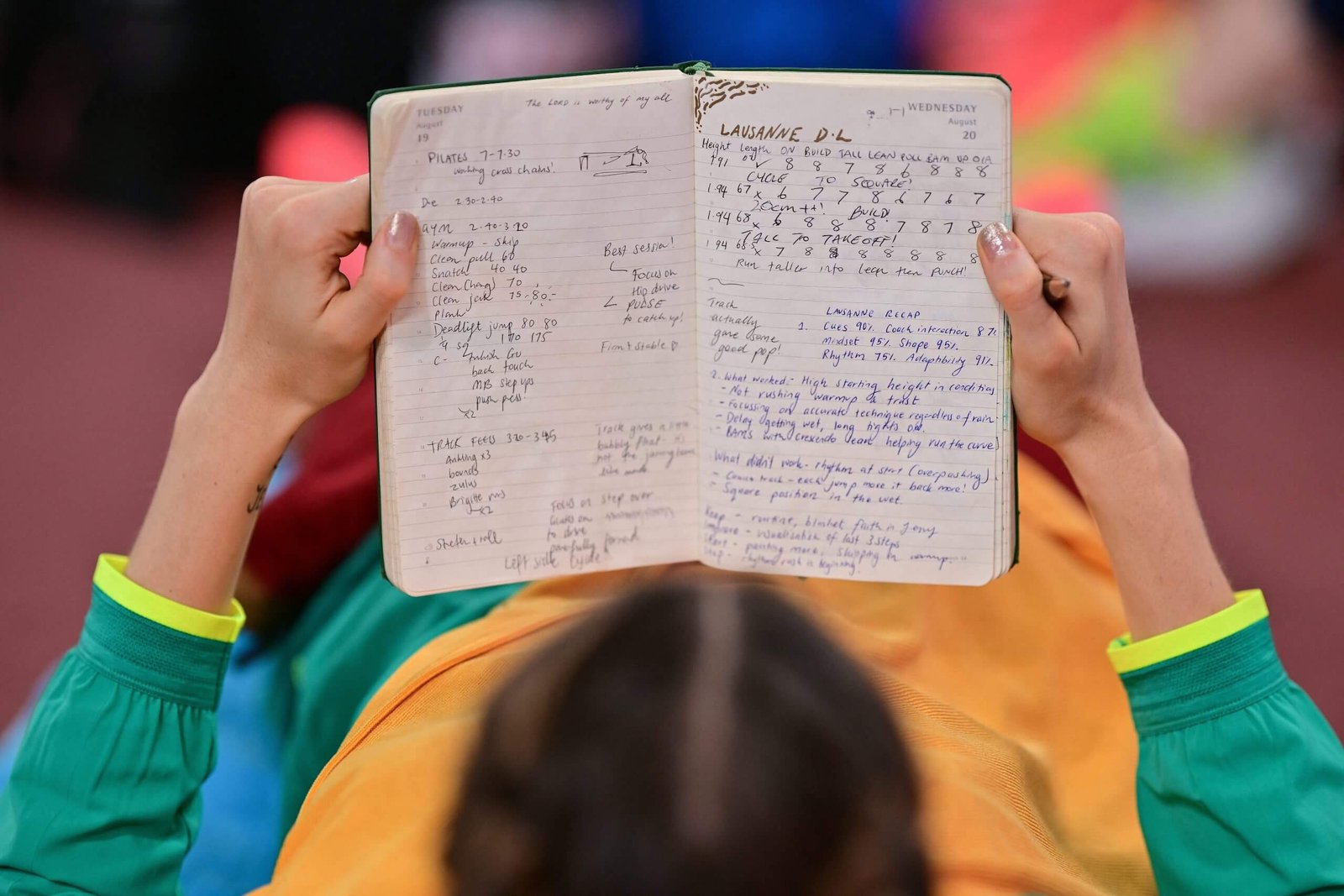 Nicola Olislagers looks at her notebook during last year's Diamond League in Stockholm, Sweden.