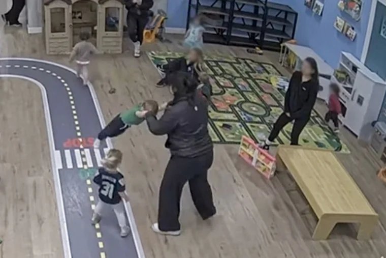 Kids play in the kindergarten playroom.