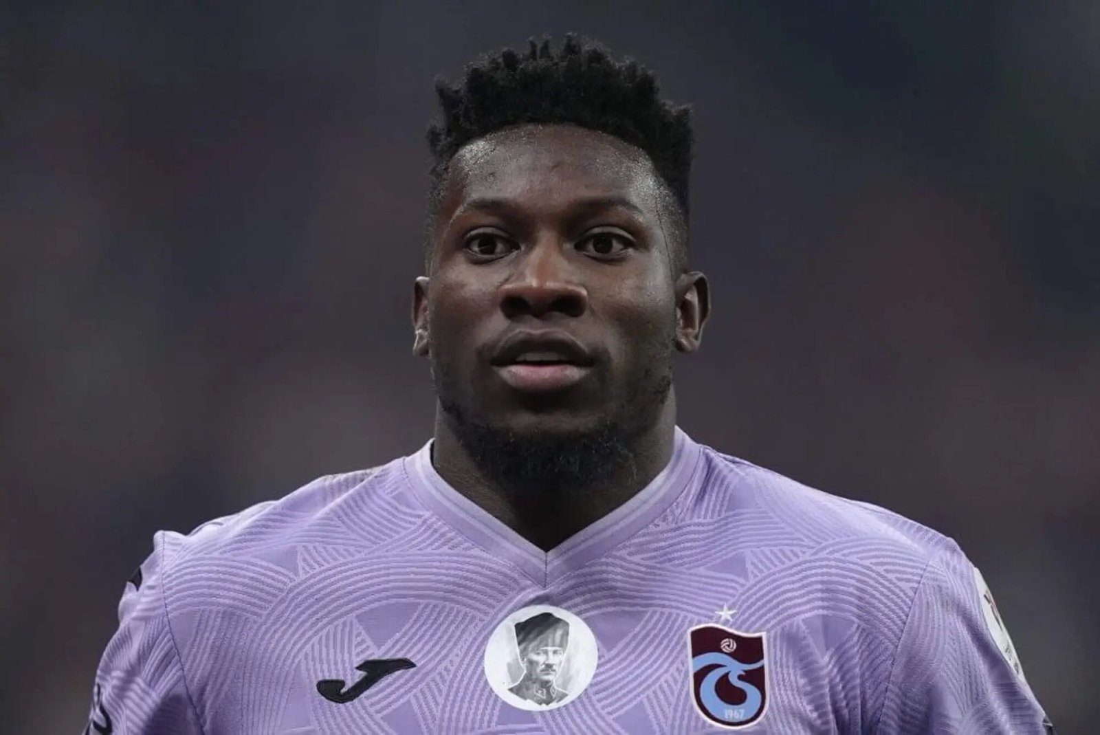 Andre Onana is close to returning to Trabzonspor on loan from Manchester United 14 Onana from the chest up