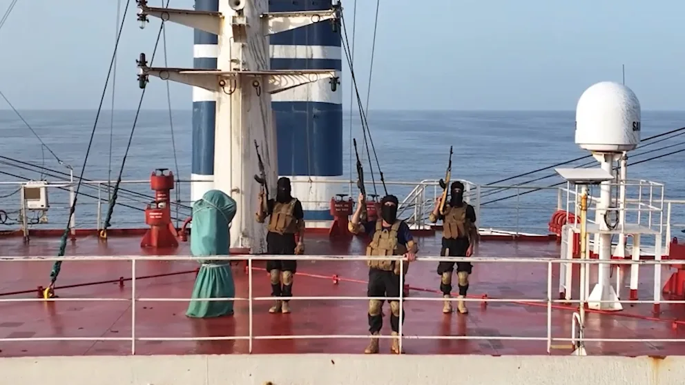 Britain reports attack on cargo ship off Yemen | policy 13 Heavily armed and masked Houthi terrorists have hijacked a cargo ship in the Red Sea.